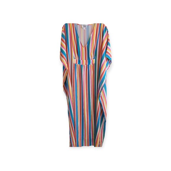 Unique Vintage Rainbow Striped Burton Caftan Dress size o/s - Picture 7 of 16